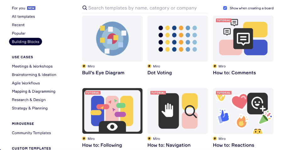 Miro Template Library Overview