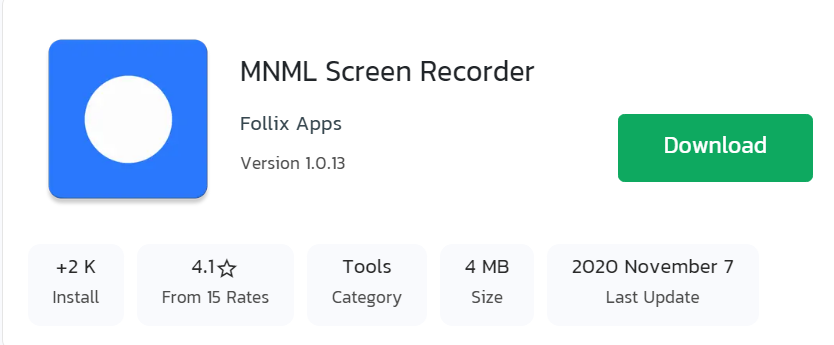 MNML Screen Recorder App