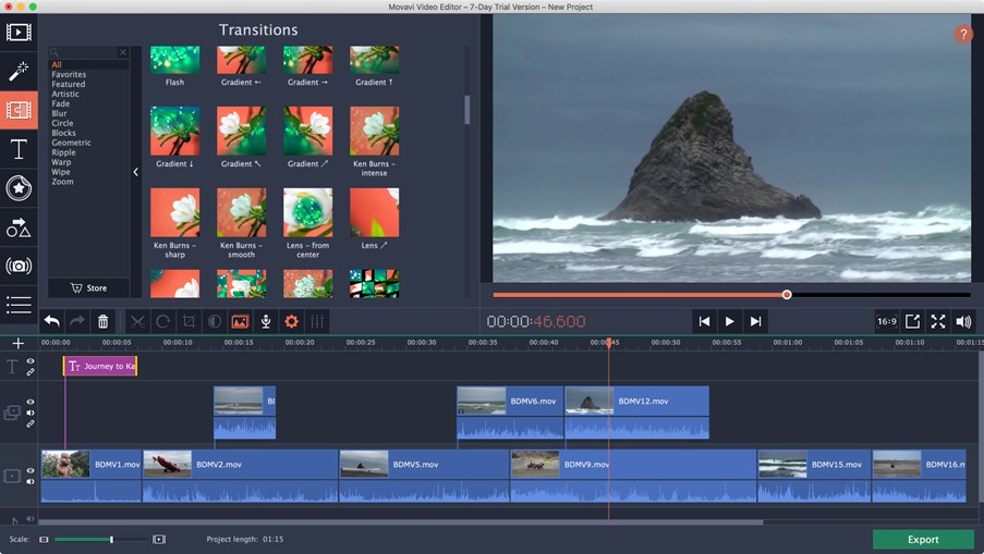 Movavi Video Editor Interface