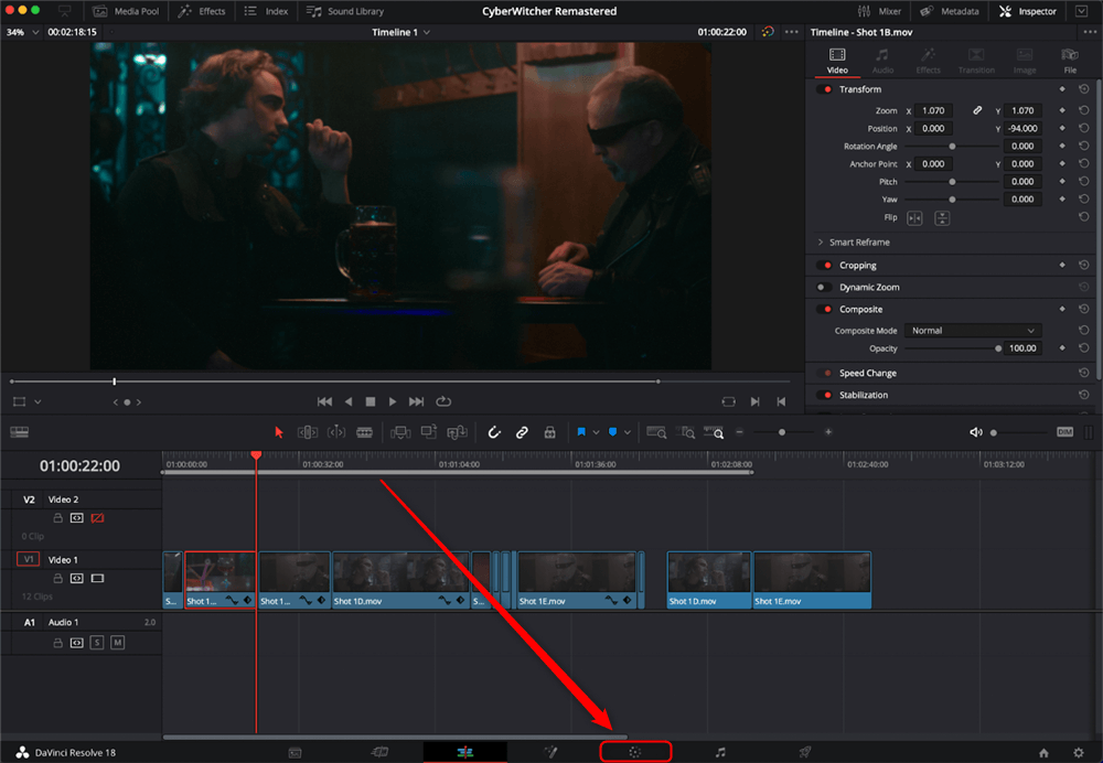 Color Workspace in DaVinci Resolve