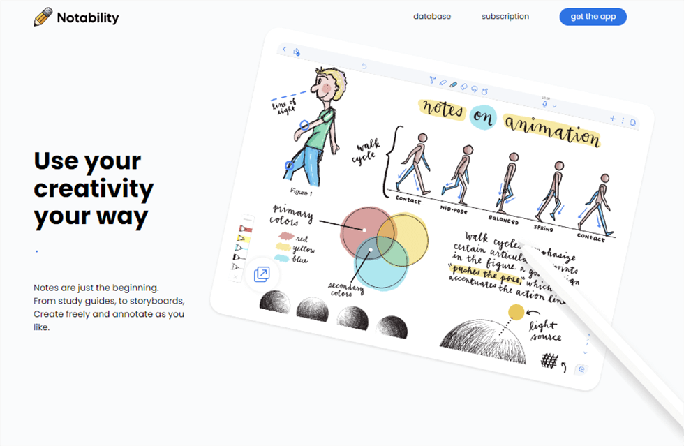 Notability interface