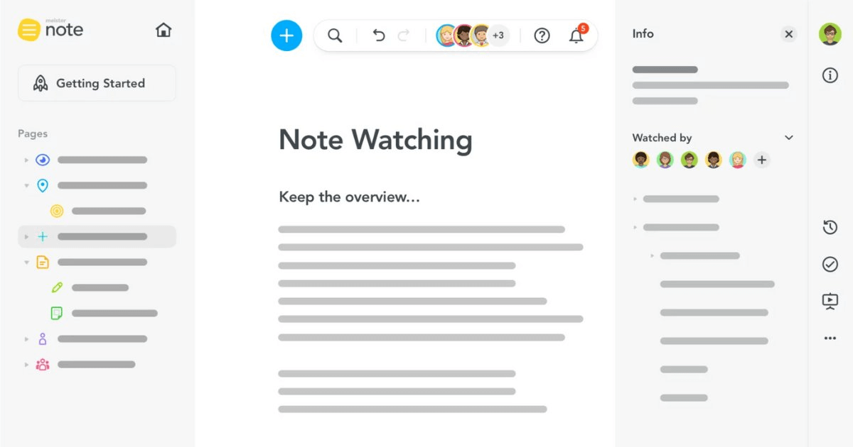MeisterNote Interface