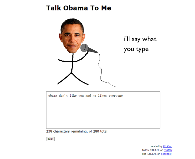 Talk Obama To Me Interface