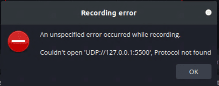 OBS Unspecified Error Occurred While Recording