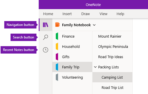 Microsoft OneNote Interface