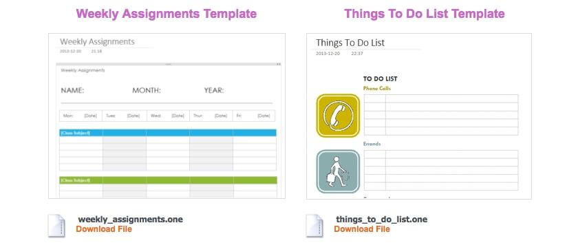 OneNote Templates