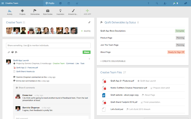 Podio Interface