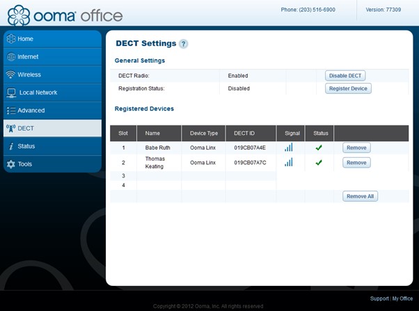 Ooma Interface