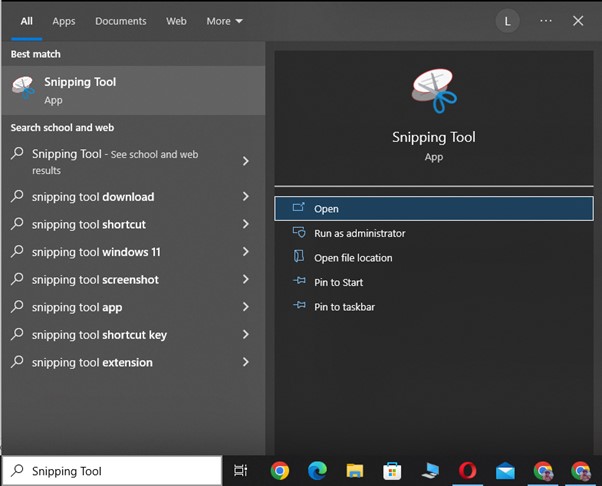 Open Snipping Tool