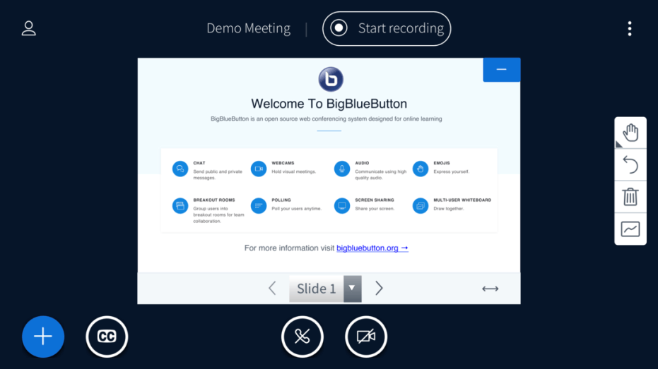 BigBlueButton Interface