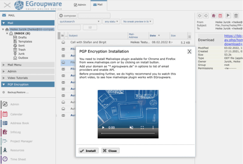 EGroupware Interface