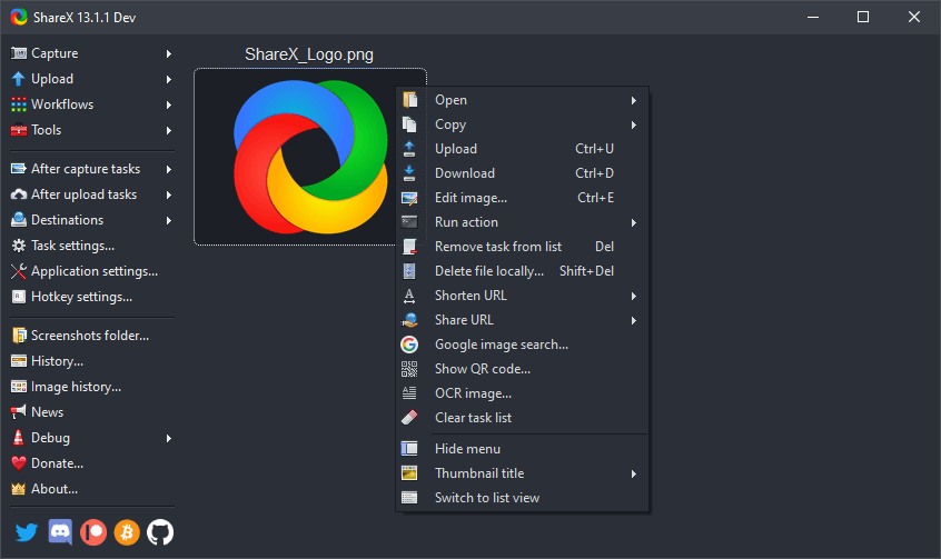 Open Source Screen Recorder - ShareX