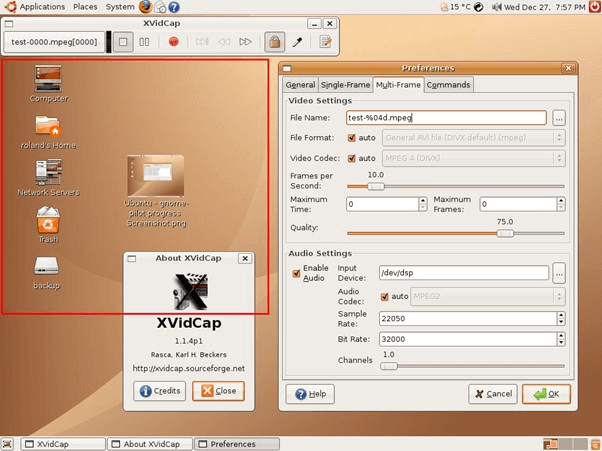 Open Source Screen Recorder - XVidCap