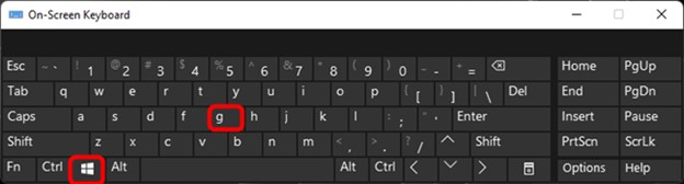 Press Win + G Buttons