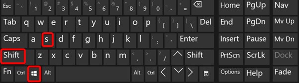 Press Windows Shift and S Keys