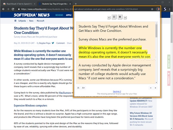 Read Aloud Interface