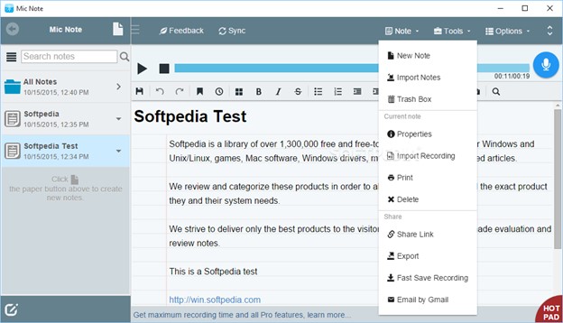 MicNote Recording Audio