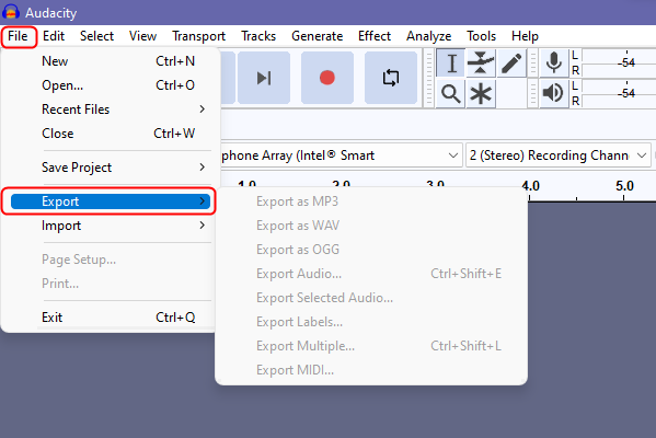 Export Mp3 File