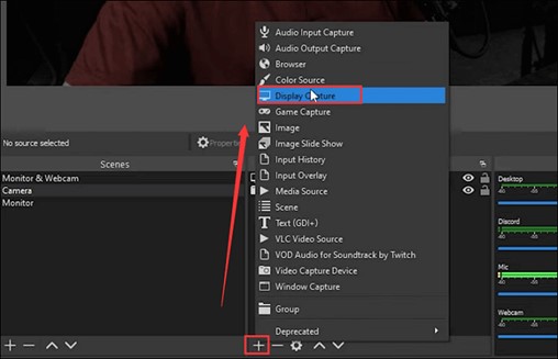 Choose Display Capture