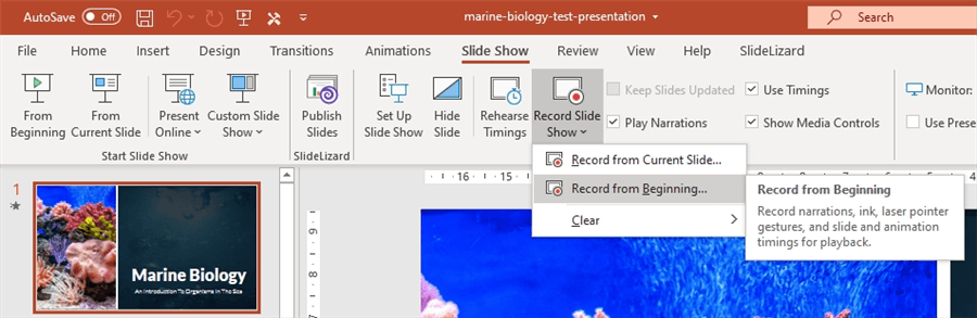 Record Voice on PowerPoint