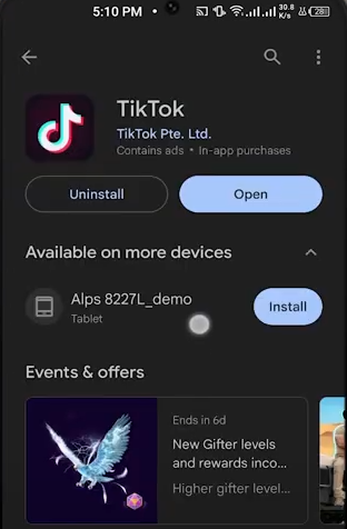 Reinstall TikTok on Android