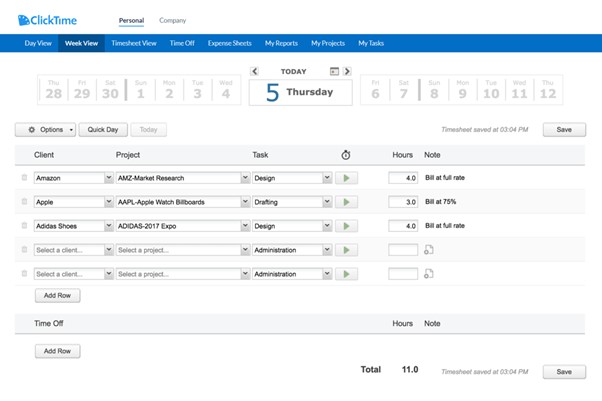 Best Timesheet Software - ClickTime