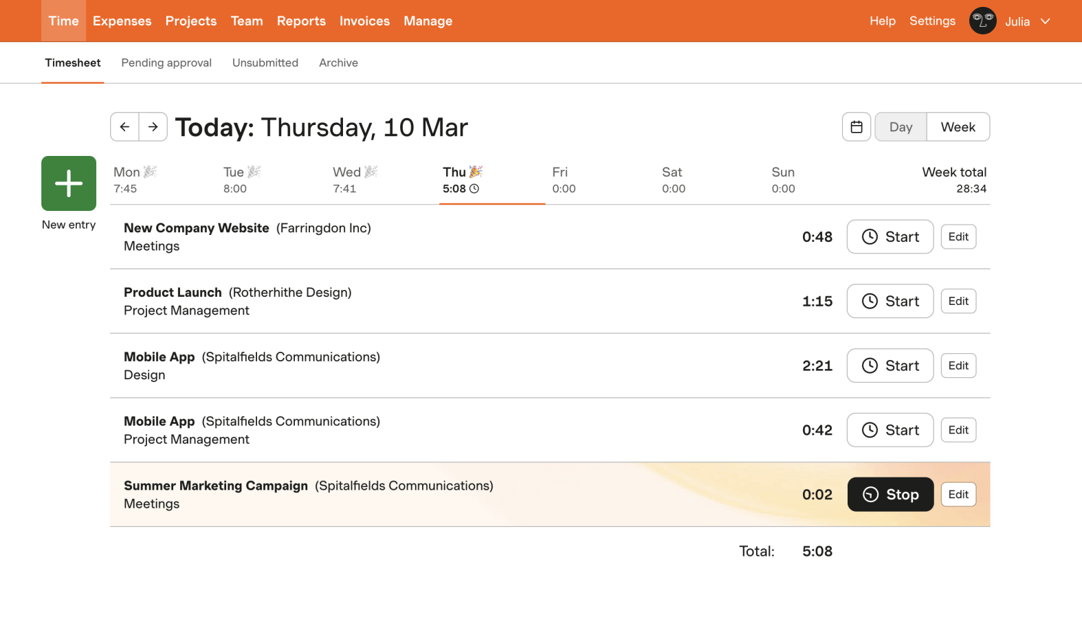 Best Time Management Tool - Harvest