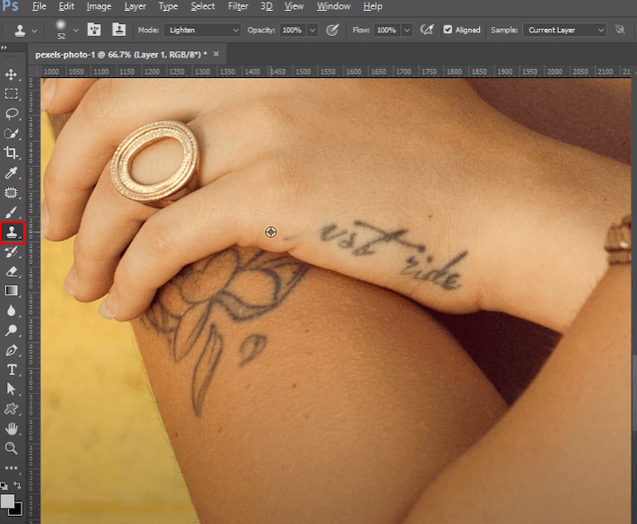 Remove Tattoos in Photoshop via Clone Stamp Tool