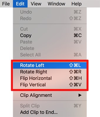 Rotate Left in iMovie