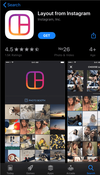 Install the Layout from Instagram app