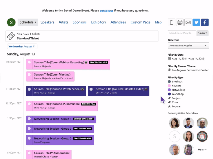 Sched Operating Interface