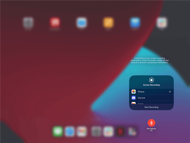 Screen Record on iPad via Built-in Recording Tool