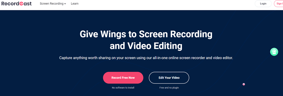 Screen Recorder without Watermark - Recordcast