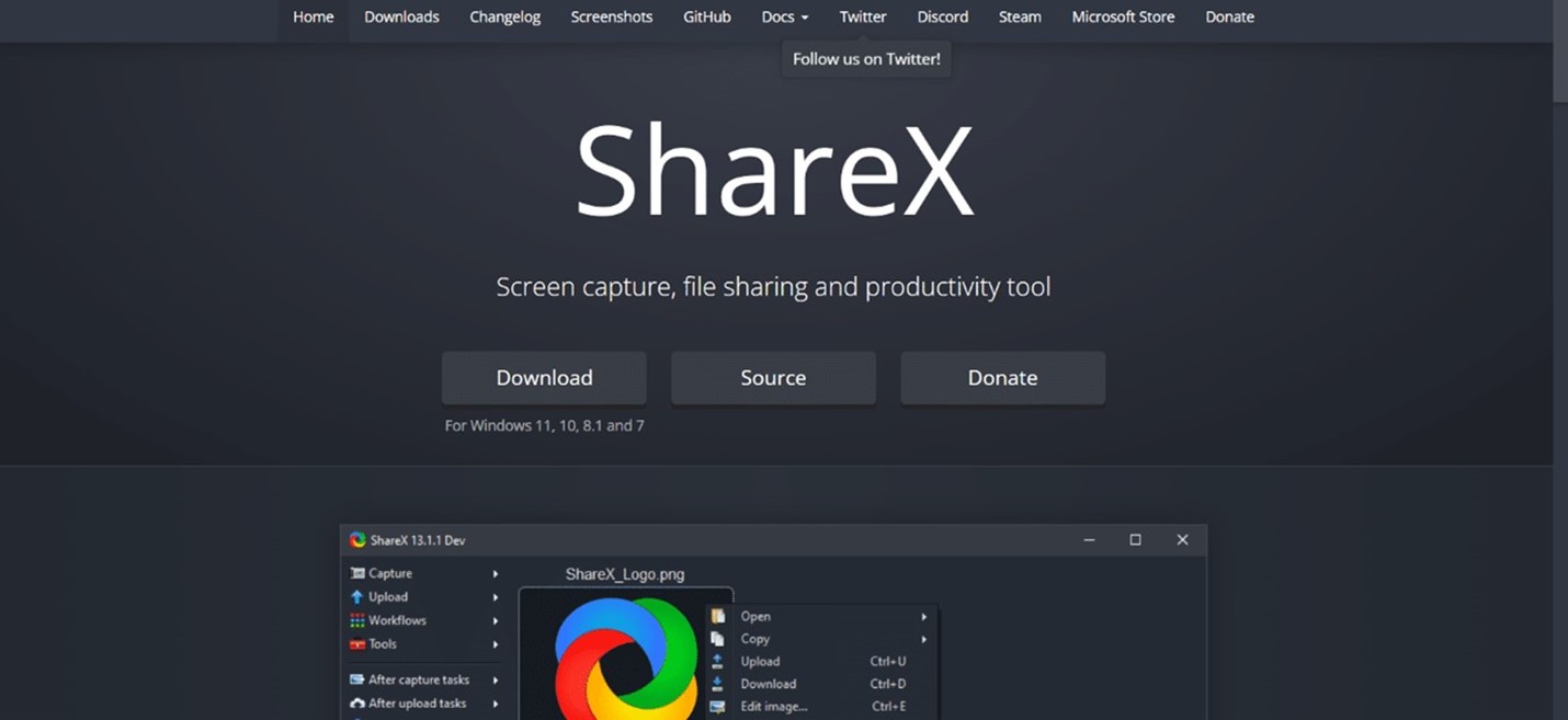 ShareX Interface