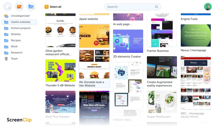 ScreenClip Interface