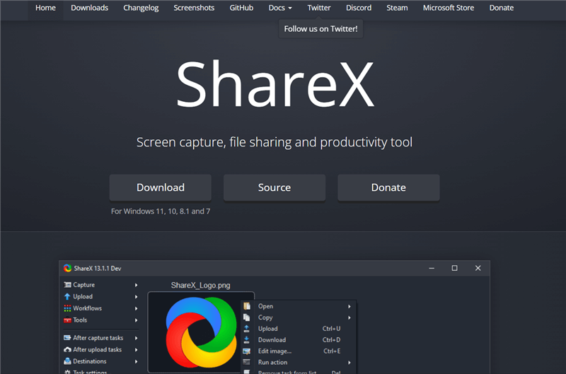 ShareX Interface