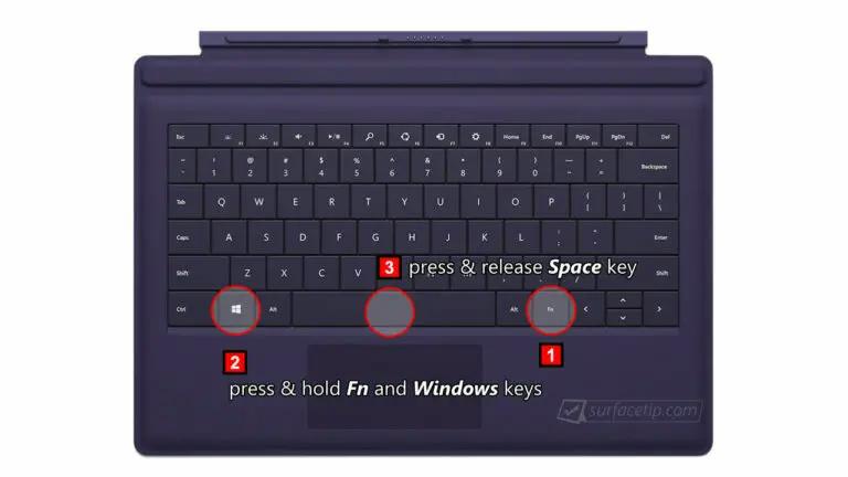 Screenshot Surface Pro 3 with FN Windows Space
