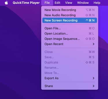 Select New Screen Recording