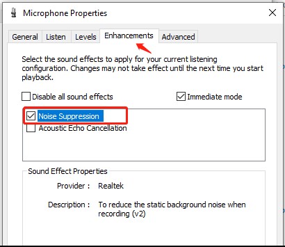 Select Noise Suppression