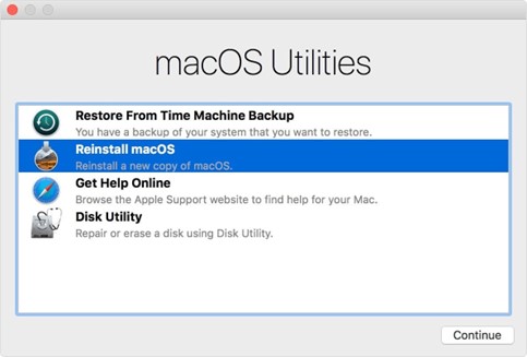 Select Reinstall macOS