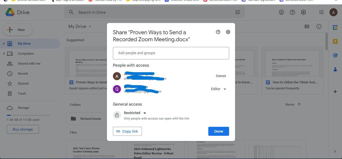 Share Recorded Zoom Meetings via Google Drive