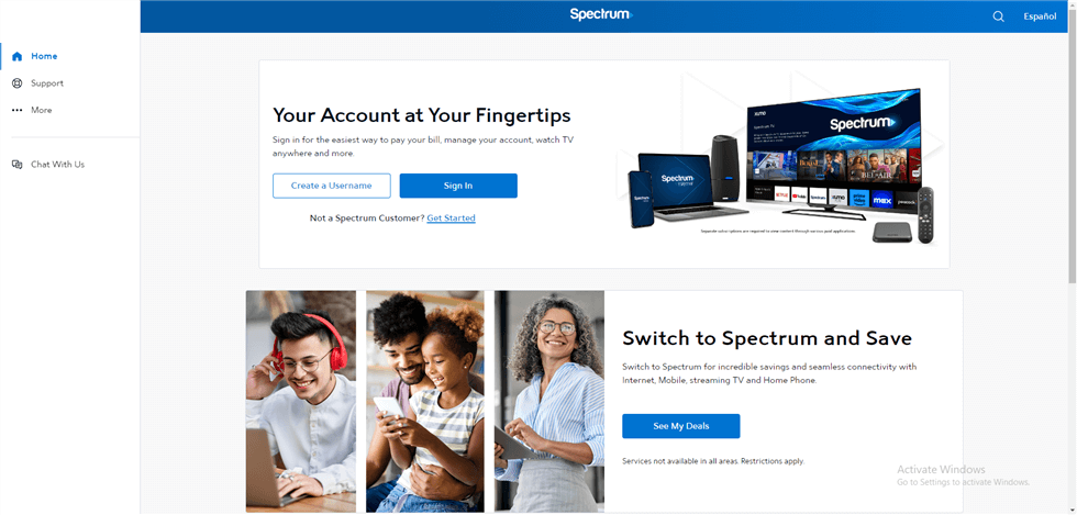 Sign in to Spectrum