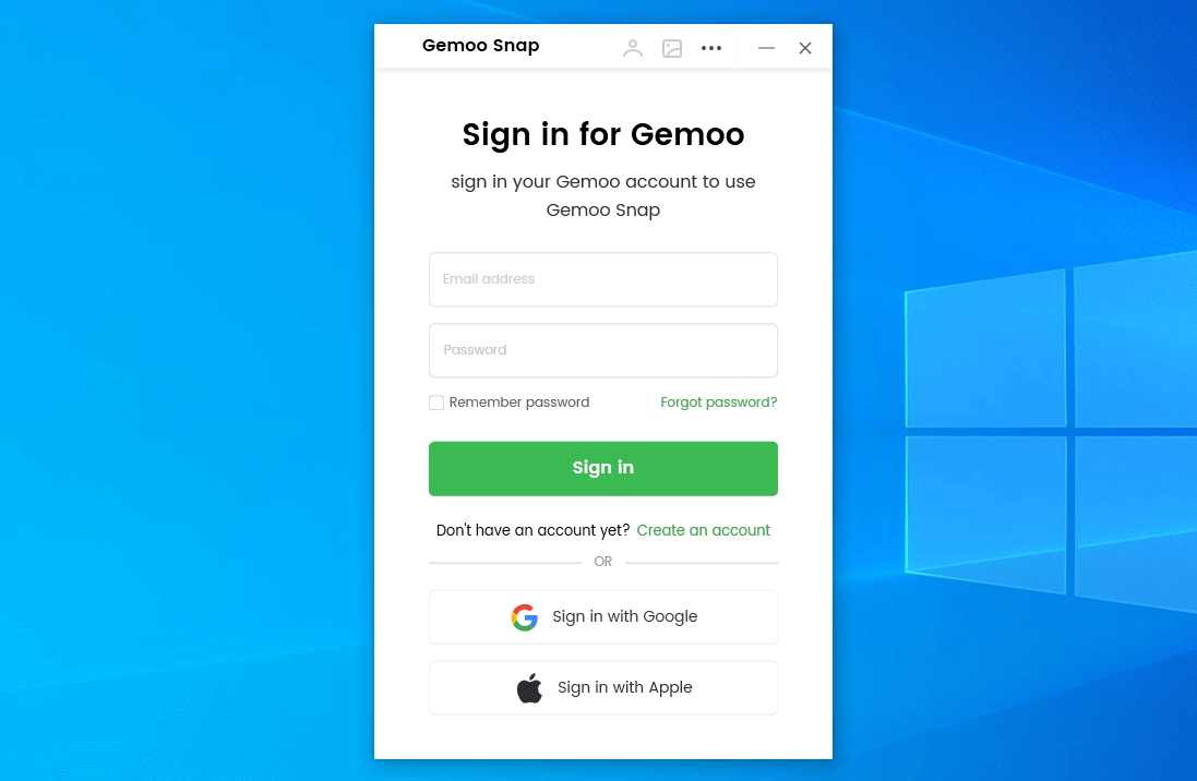 Sign in to Gemoo Snap