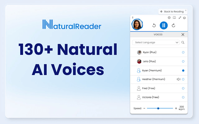 NaturalReader Interface