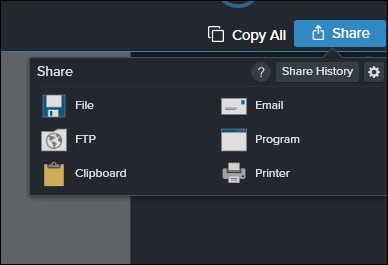 Snagit Sharing Options