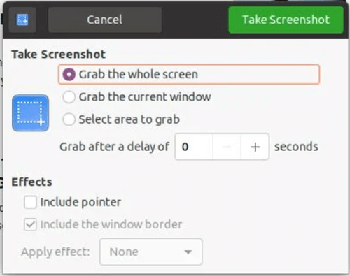 Ubuntu Screenshot Tool - GNOME Screenshot