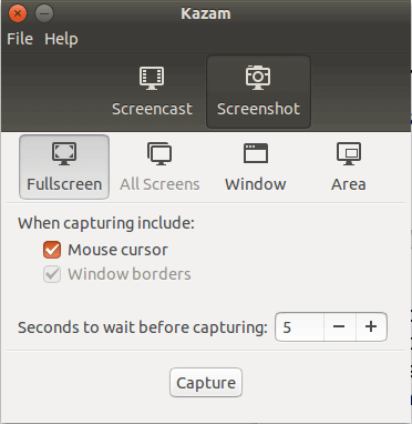 Kazam Interface