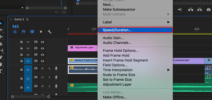 Choose the Speed/Duration Option