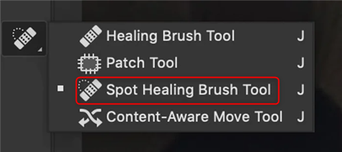 Select the Spot Healing Brush Tool