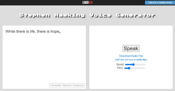 Stephen Hawking Voice Generator - LingoJam